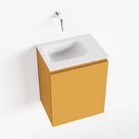 Toiletmeubel Mondiaz Olan | 40 cm | Meubelkleur Ocher | Lex wastafel Talc Links | Zonder kraangat