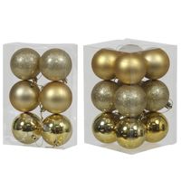 Kerstversiering set kerstballen goud 6 - 8 cm - pakket van 36x stuks - thumbnail