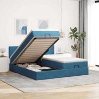 Ottoman bed met matrassen en LED's 160x200cm fluweel