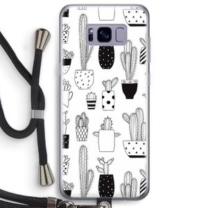 Cactusmotief: Samsung Galaxy S8 Plus Transparant Hoesje met koord