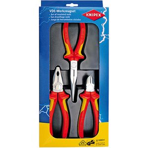 Knipex 00 20 12 mechanische gereedschapsset 3 stuks gereedschap