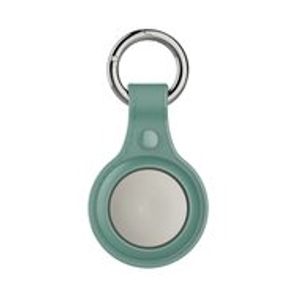 AirTag case Litchi Texture series - siliconen sleutelhanger met ring - groen