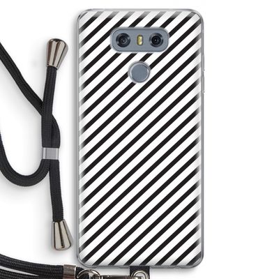 Strepen zwart-wit: LG G6 Transparant Hoesje met koord