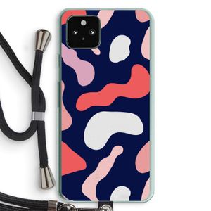 Memphis Shapes Pink: Pixel 5a 5G Transparant Hoesje met koord