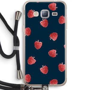 Framboosjes: Samsung Galaxy J3 (2016) Transparant Hoesje met koord