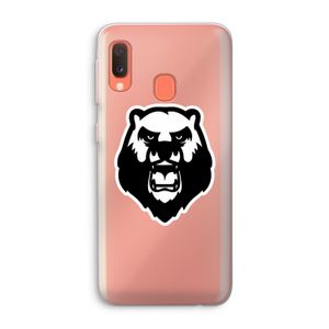 Angry Bear (white): Samsung Galaxy A20e Transparant Hoesje