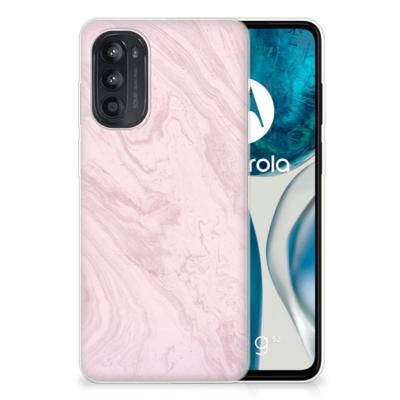 Motorola Moto G52/G82 | TPU | Siliconen hoesje | Marble Pink - Origineel Cadeau Vriendin
