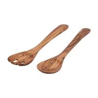 Bowls and Dishes Pure Olive Wood Saladebestek 3-tand 2-delig