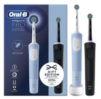 Oral-B Vitality Pro Duo Volwassene Roterende-oscillerende tandenborstel Zwart, Blauw, Wit - thumbnail
