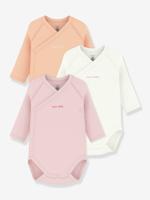 Set van 3 gekruiste body's baby PETIT BATEAU saliegroen