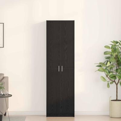 Kledingkast met plank Zwart eiken 55 x 25 x 189 cm Bewerkt hout