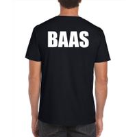 Baas tekst t-shirt zwart heren - thumbnail