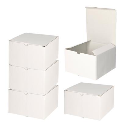 Verpakkingsdoosje - 50x - 14 x 14 x 9 cm - wit - karton - vouwdoosje