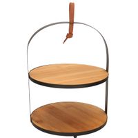 Etagere 2-laags van bamboe B21 x H26 x D21 cm - thumbnail