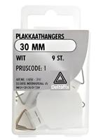 Plakkaathangers 30mm wit 9st - Deltafix