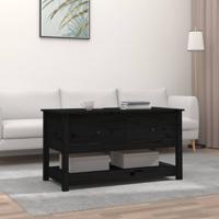 Salontafel 102x49x55 cm massief grenenhout zwart - thumbnail