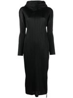 Pleats Please Issey Miyake robe plissée à col montant - Noir