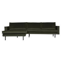 BePureHome Rodeo Chaise Longue Links - Velvet - Green Hunter - thumbnail