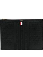 Thom Browne pochette en cuir à fini grainé - Noir