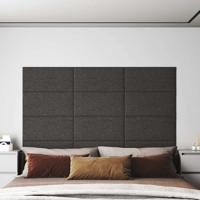 Wandpanelen 12 st 2,16 m² 60x30 cm stof donkergrijs - thumbnail