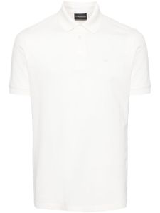 Emporio Armani polo en piqué à logo brodé - Blanc