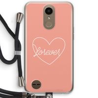 Forever heart: LG K10 (2017) Transparant Hoesje met koord