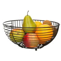 Fruitschaal Royal metall - draad metaal - D28 x H12 cm - zwart - rond