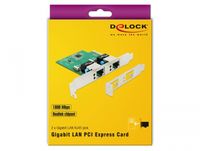 Delock 89999 PCI Express x1-kaart 2 x RJ45 Gigabit LAN RTL8111 - thumbnail