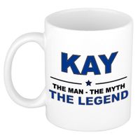 Naam cadeau mok/ beker Kay The man, The myth the legend 300 ml   -