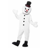 Sneeuwpop mascotte verkleedkleding kostuum - wit - volwassenen - one size M/XL