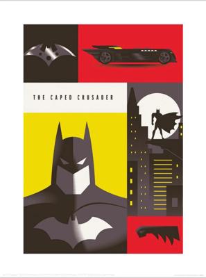 Kunstdruk Warner Bros The Caped Crusader 30x40cm