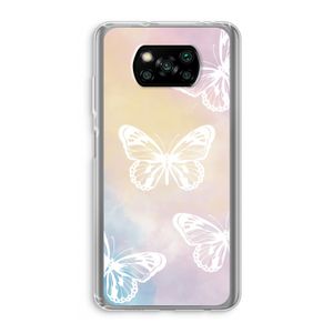 White butterfly: Xiaomi Poco X3 Pro Transparant Hoesje