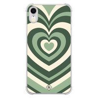 iPhone XR shockproof hoesje - Groen hart swirl