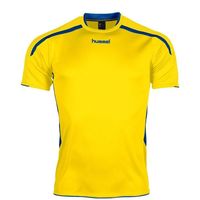 Hummel 110005 Preston Shirt Korte Mouw - Yellow-Royal - XL