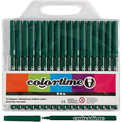 Colortime Donkergroene stiften, 18st.