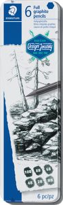 Staedtler Potlood Mars Lumograph 6 stuks: 8B-7B-6B-4B-2B-HB