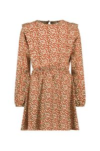 B.Nosy Meisjes jurk bloemenprint bruin - Bibi - Floral beyond AOP
