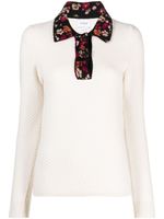 Barrie floral-print cashmere jumper - Blanc - thumbnail