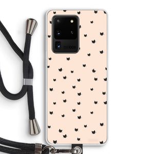 Kleine kattenkopjes: Samsung Galaxy S20 Ultra Transparant Hoesje met koord