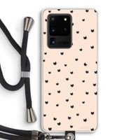 Kleine kattenkopjes: Samsung Galaxy S20 Ultra Transparant Hoesje met koord
