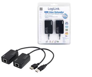 LogiLink UA0021D USB 1.1 Extender (verlenging) via netwerkkabel RJ45 60 m