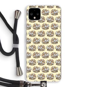 Slapende poes: Pixel 4 XL Transparant Hoesje met koord