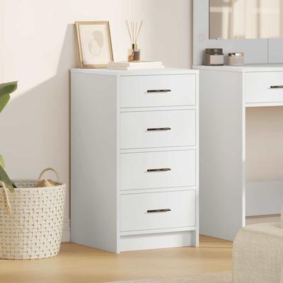 Dressoir met lade Wit 40 x 41 x 75 cm Bewerkt hout Dressoir met lade Wit 40 x 41 x 75 cm Bewerkt hout