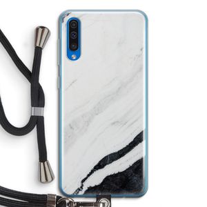 Elegante marmer: Samsung Galaxy A50 Transparant Hoesje met koord