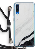 Elegante marmer: Samsung Galaxy A50 Transparant Hoesje met koord