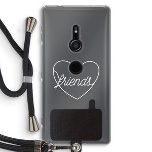 Friends heart pastel: Sony Xperia XZ2 Transparant Hoesje met koord