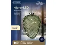 Lumineo microled dennenappel 15cm groen/warm wit
