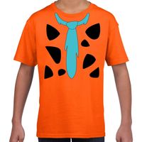 Fred holbewoner kostuum t-shirt oranje voor kinderen - thumbnail