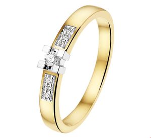 TFT Ring Diamant 0.08ct H SI Bicolor Goud