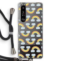 Regenboog: Sony Xperia 1 III Transparant Hoesje met koord